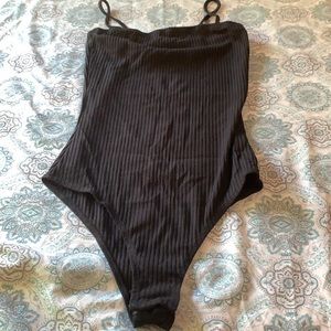 Woman Black Tank Top Bodysuit
